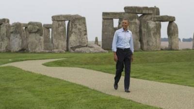 President Barack Obama visits Stonehenge