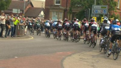 Tour of Britain riders in Wrexham