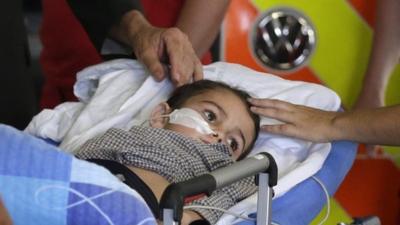 Ashya King, 5, arrives at the Motol hospital in Prague