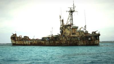 Rusting Philippine ship, Sierra Madre