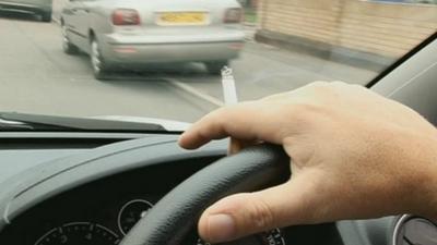 smoker in car