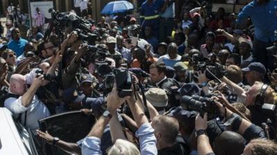 Oscar Pistorius leaves court