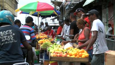 Market stalls in Mauritius