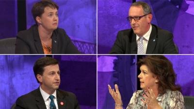 Ruth Davidson, Stewart Hosie, Douglas Alexander and Elaine C Smith