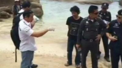 Policeman on a beach