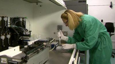 Vaccine researcher in a lab