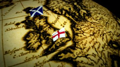 English and Scottish flags