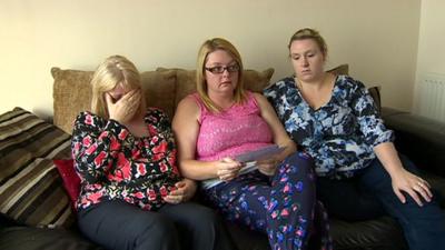 Relatives of Sonia Powell, including her daughter Carol Bowen (l) and granddaughter, Gemma Evans (r)