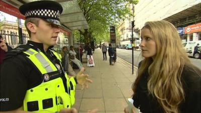 Laura Bates and police officer