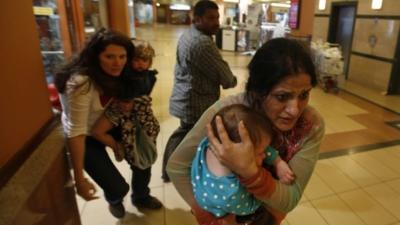 Women and children flee Westgate mall