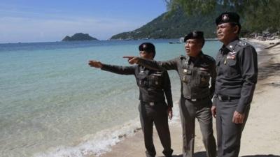 Police on Koh Tao beach