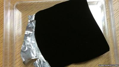 Vantablack resting on silver foil