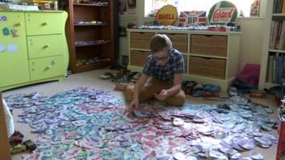 Jude Currie with his tax discs