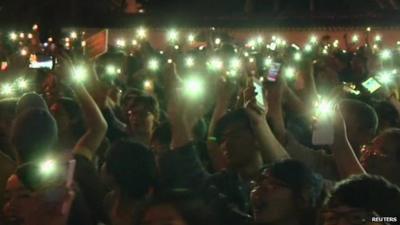 Taiwanese students at the rally