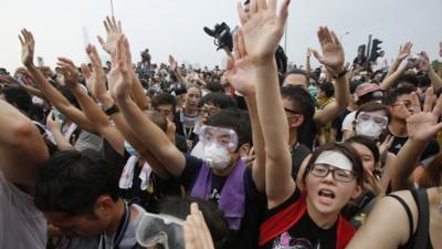 Pro-democracy student protesters