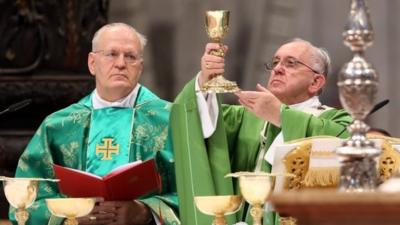 Pope Francis at mass