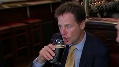 Nick Clegg in pub