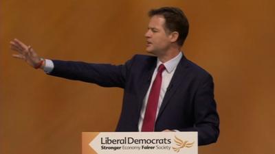 Nick Clegg at conference speech