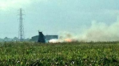 Scene of F-15 crash in Lincolnshire