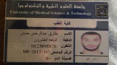 The apparent university card of Tarik Hassane