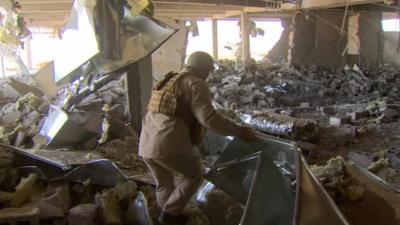 Hospital reduced to rubble in Rabia