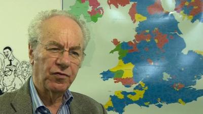 Peter Kellner with UK electoral map