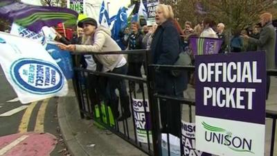 Picket line in Newcastle