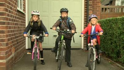 Children on their bikes