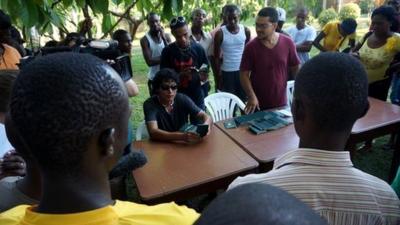 Work permits being distributed at the migration centre in Rio Branco