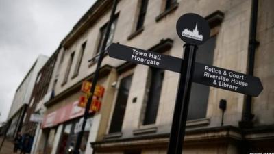 A street sign in Rotherham, South Yorkshire