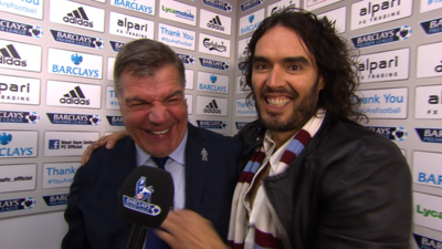 West Ham 2-1 Man City: Russell Brand hijacks Sam Allardyce interview