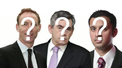 Composite graphic showing (l-r) Jim Murphy, Gordon Brown and Anas Sarwar