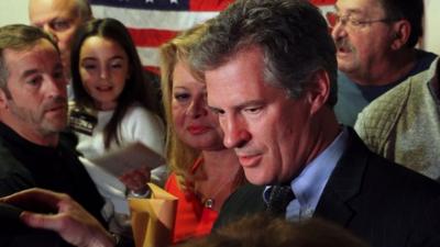 Scott Brown at a rally in New Hampshire