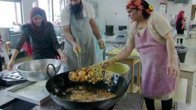 Cooking at a Sikh temple