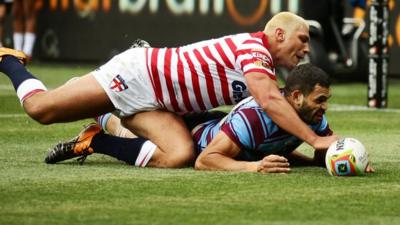 Ryan Hall's 'try' during England's defeat to Australia in the 2014 Four Nations