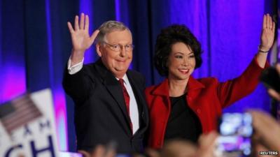 Senate Minority Leader Mitch McConnell (R-KY) with wife