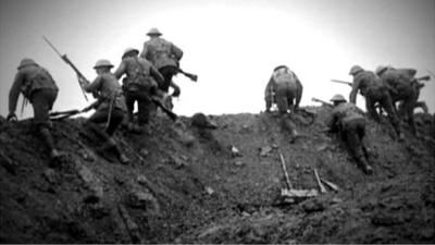 Soldiers going over the top - WW1