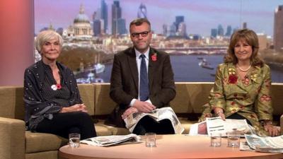 Sheila Hancock, Tim Montgomerie and Helena Kennedy