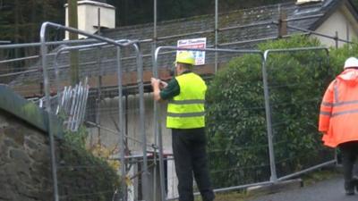 Fences being erected at the house