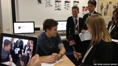 Greg James is interviewed by School Reporters from Tendring Technology College