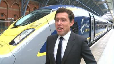 Eurostar chief executive Nicolas Petrovic with the new train