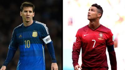 Lionel Messi v Cristiano Ronaldo on the world stage