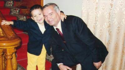 Islam Karimov as a child with his grandfather the President of Uzbekistan