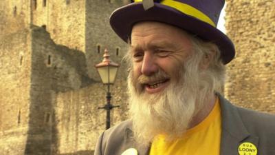 Monster Raving Loony candidate Hairy Knorm Davidson wants people to "have fun"