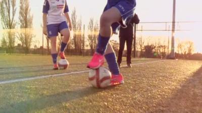 Women and girls playing football in a scheme run by the FA, The Premier League and the Football League Trust