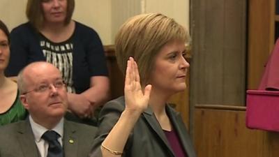 Nicola Sturgeon sworn in as Scotland's First Minister