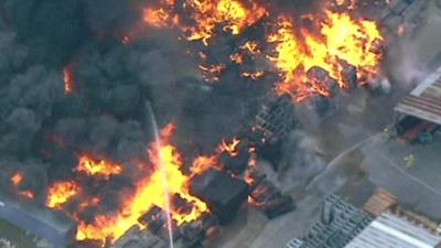 Factory fire in western Sydney, Australia