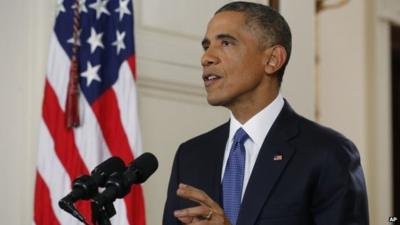 President Obama giving address