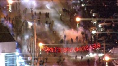 Protesters in Ferguson