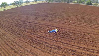 The challenge is to drop a bottle of water within 100 metres of this dummy